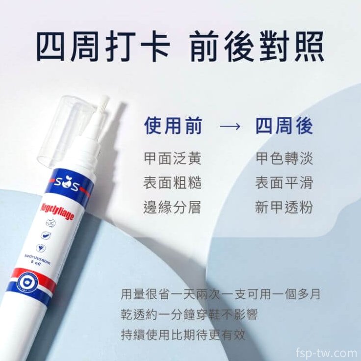 德國sos灰指甲修復筆_四周打卡前後對照